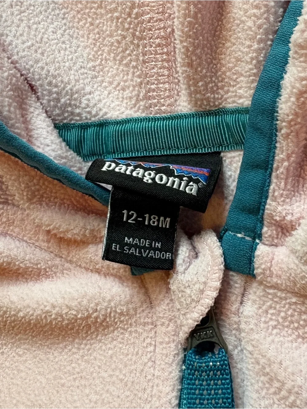 Patagonia Baby Synchilla Fleece Hooded Jacket Pink 12-18 Months Full Zip
